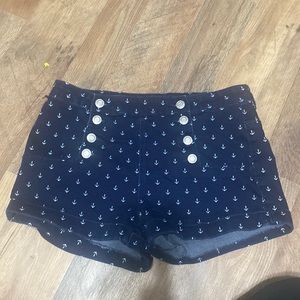 Blue sailor themed high waisted shorts